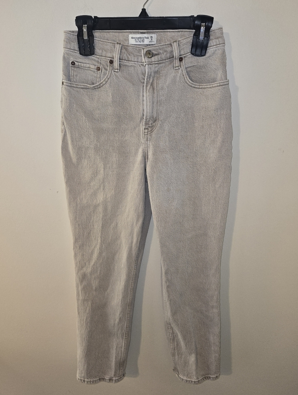 Abercrombie & Fitch 90s Straight Ultra High Rise Jeans Size 28s Light Wash